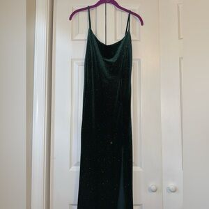 Windsor Sparkling Dark Green Backless Dress